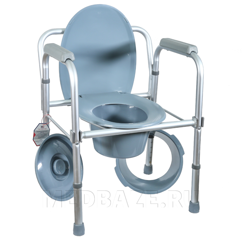 Кресло-туалет облегченное, со спинкой, регулируемое по высоте, AMCB6808, Amrus