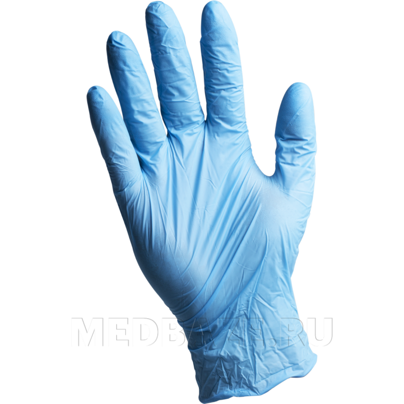 Перчатки нитриловые Loks, размер М, голубые, 50 пар/уп
