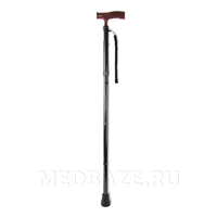 Трость инвалидная телескопическая металл., складная, деревянная ручка, черный, AMCF51 BK, Amrus