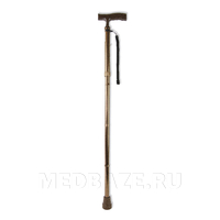 Трость инвалидная телескопическая металл., складная, деревянная ручка, бронзовый, AMCF51 BR, Amrus