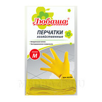 Перчатки хозяйственные, размер М, желтый, (603784), Любаша