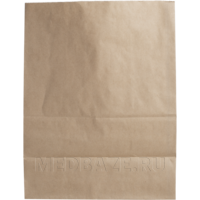 Пакет бумажный, крафт, без ручек, 26*15*34 см, коричневый