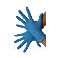 Перчатки нитриловые Medov, размер М, голубые, 100 пар/уп