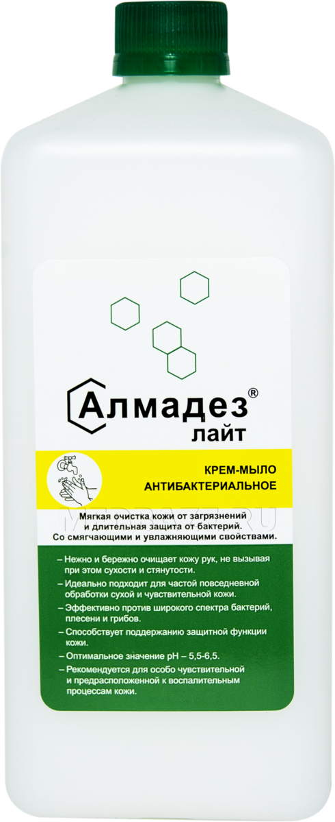 Алмадез Лайт 1 л, антибактериальное крем-мыло, с крышкой, Базовая .