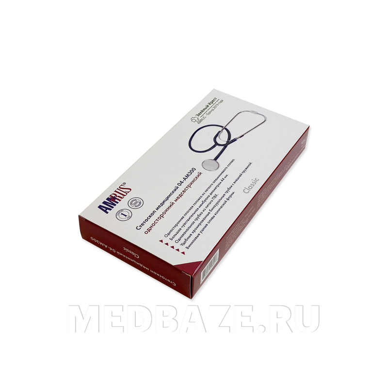 Стетоскоп мед. односторонний медсестренский, мембрана 44 мм, черный, 04-AM300 BK, Amrus