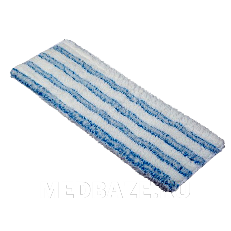 МОП микрофибра, 40*11 см, белый с синей полосой, (144352)