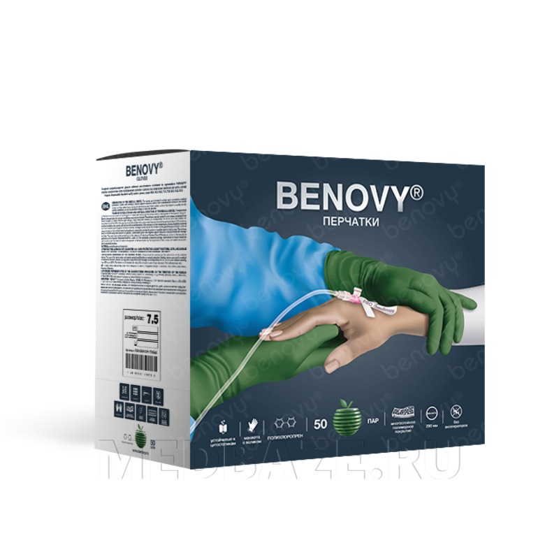 Перчатки Benovy Pro Polychloroprene, размер 8.5, зеленые