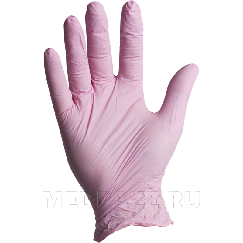 Перчатки нитриловые PF Nitrylex, размер S, розовые, текстурированные, 50 пар/уп