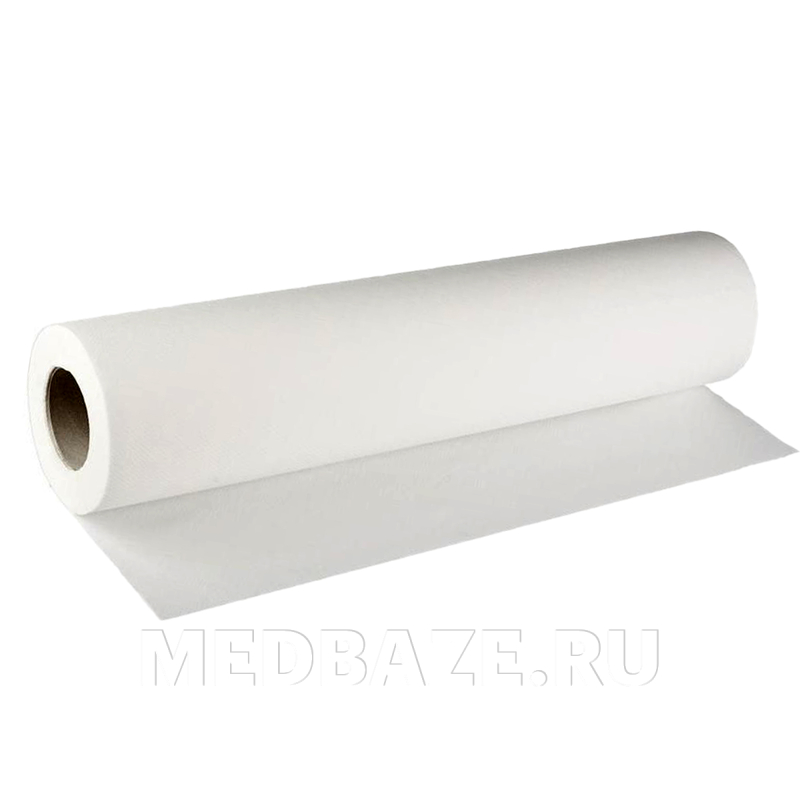 Простыни бумажная в рулоне, 2 сл., 50 см*50 м, белый, (МПТ50, МР2401), Мерида, 50 м/рулон
