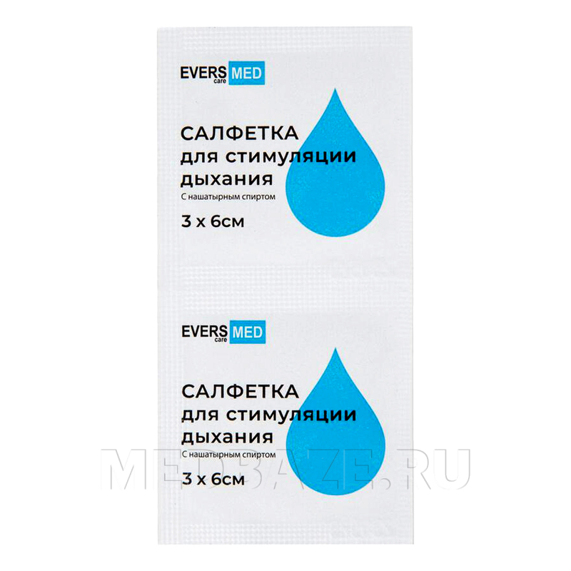 Салфетка с нашатырем, 3*6 см, (843075), Evers Life, 150 шт/уп
