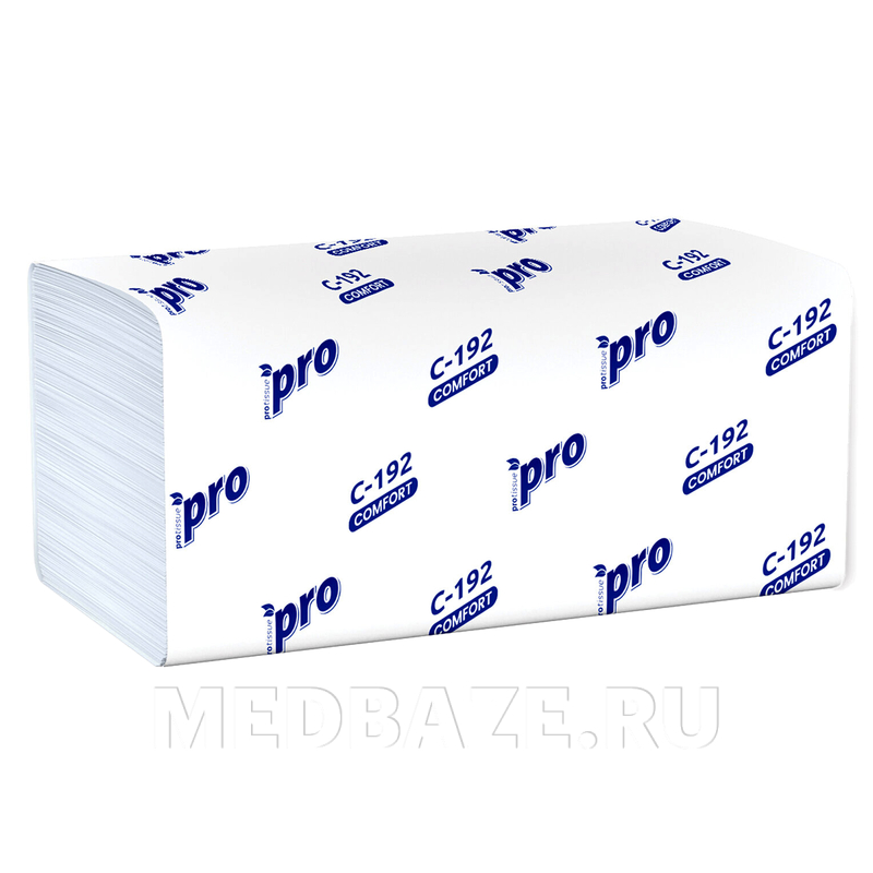 Полотенца бумажные, 1 сл., V-слож., 21*22 см, 25 г/м2, (С-192), Protissue Comfort, 250 лист/пачка