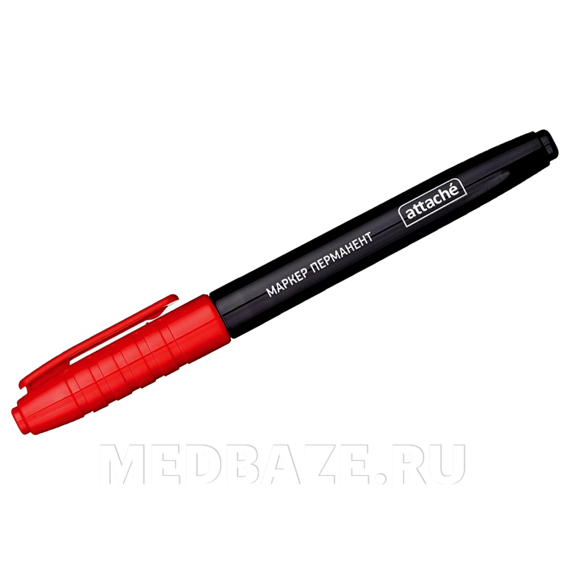 Маркер перманентный Attache, 1.5-3 мм, красный (155799)