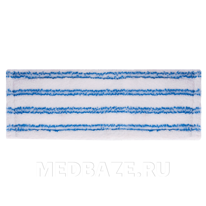 МОП микрофибра Лайма, карман тип К, с микроабразивом, 40 см, белый с голубым, (603118), Laima