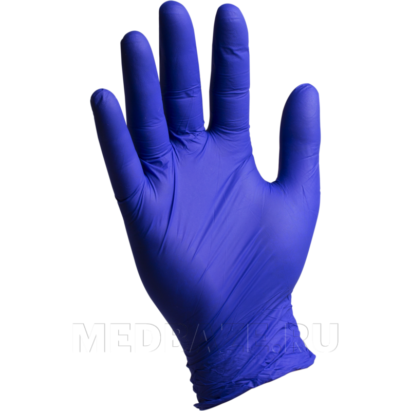 Перчатки нитриловые Pulin Medical, размер S, 3.5 гр, синие, 100 пар/уп