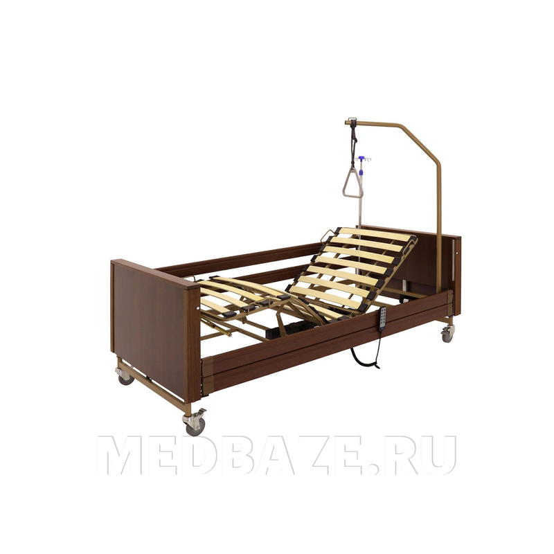 Кровать электрическая Med-Mos YG-1 (ЛДСП коричневый) с деревянными ламелями