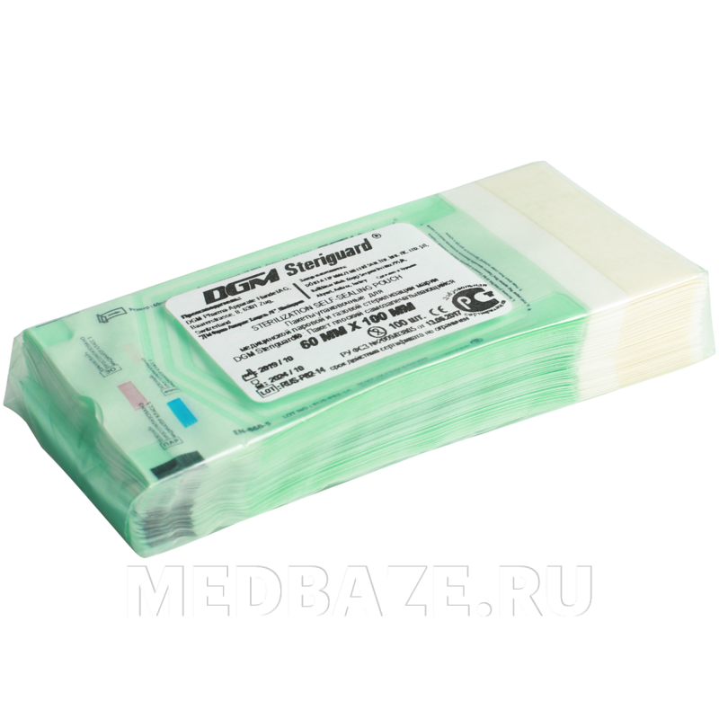 Пакет для стерилизации самоклеющийся (пленка) 60*100 мм, DGM, 100 шт/уп