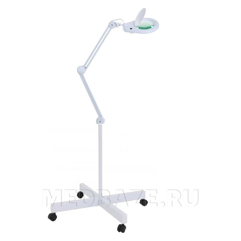 Лампа-лупа бестеневая Med-Mos 9005LED-FS (9005LED-Ш4) с настольным креплением и напольным кронштейном