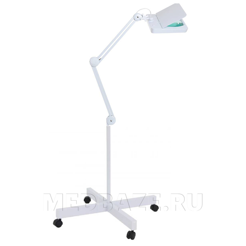 Лампа-лупа бестеневая Med-Mos 9002LED (9008LED-D-127-Ш4) с настольным креплением и напольным кронштейном