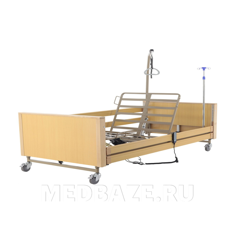 Кровать электрическая Med-Mos YG-1 (ЛДСП светлое дерево) с металлическими ламелями и 2-мя уровнями высоты ложа