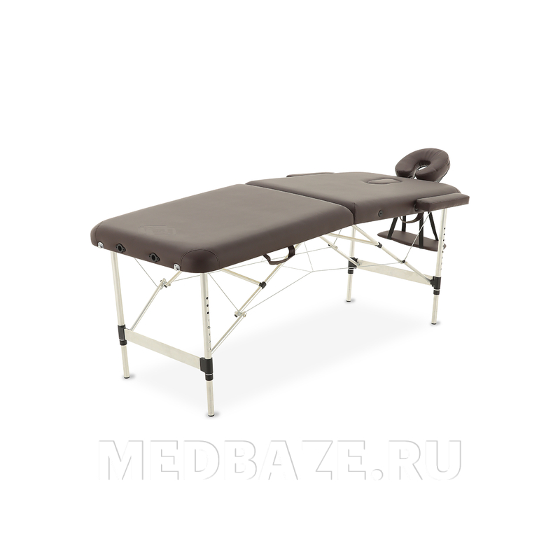 Стол массажный складной Med-Mos JFAL01A 2-х секционный, алюминиевая
рама, коричневый