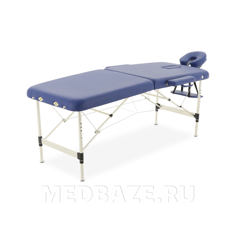 Стол массажный складной Med-Mos JFAL01A 2-х секционный, алюминиевая
рама, синий