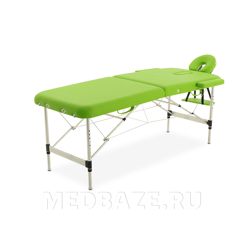 Стол массажный складной Med-Mos JFAL01A 2-х секционный, алюминиевая
рама, зеленый