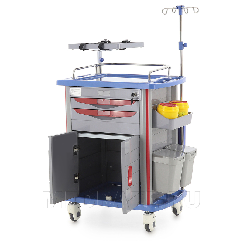 Тележка медицинская Med-Mos ЕТ750-02 ТМ-002АН-00 серый