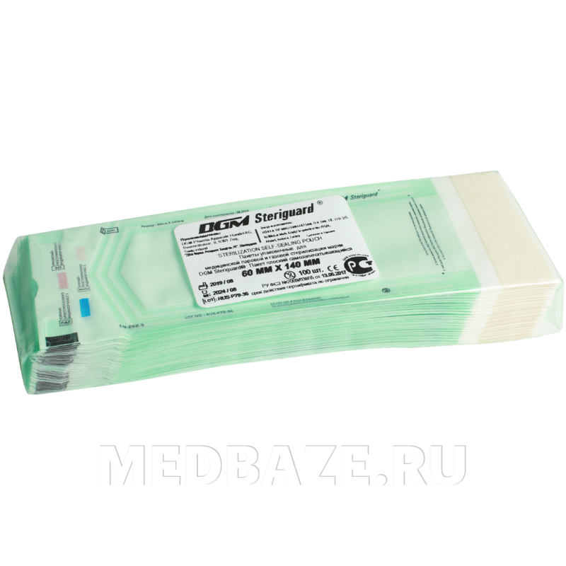 Пакет для стерилизации самоклеющийся (пленка) 60*140 мм, DGM, 100 шт/уп
