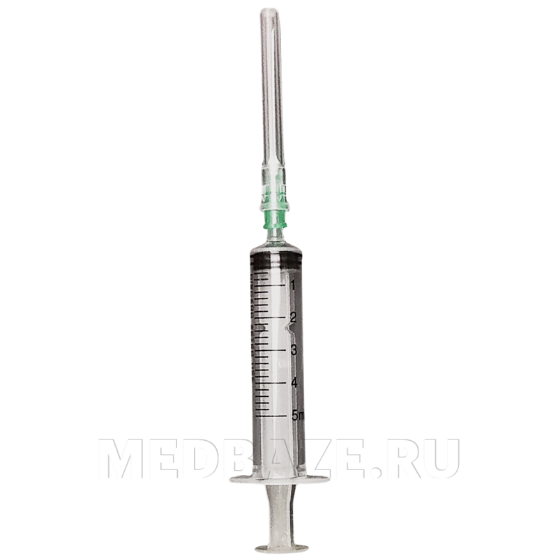 Шприц инъекционный 3-х комп. одноразовый 5 мл 22G 0.70*38 мм, Protos, 100 шт/уп