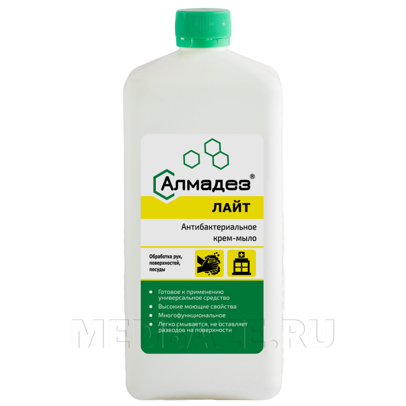 Алмадез-лайт, антибактериальное крем-мыло, с крышкой, 1 л