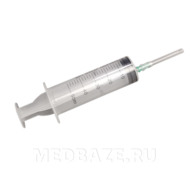 Шприц инъекционный 3-х комп. одноразовый 50 мл 18G 1.20*38 мм, Луер Лок, Protos, 20 шт/уп