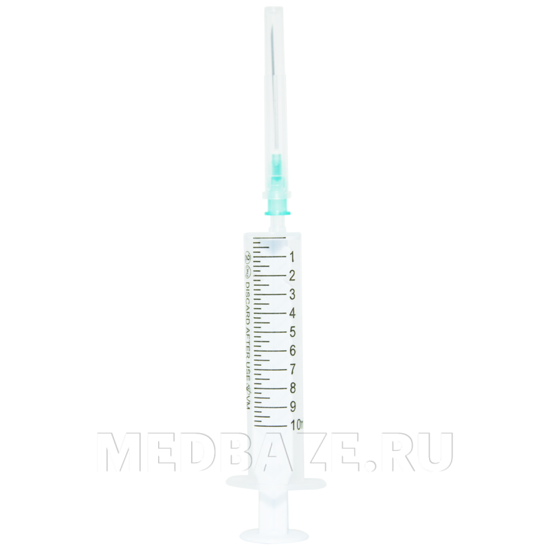 Шприц инъекционный 3-х комп. одноразовый 10 мл 21G 0.80*40 мм, Luer Lock, Vogt Medical, 100 шт/уп
