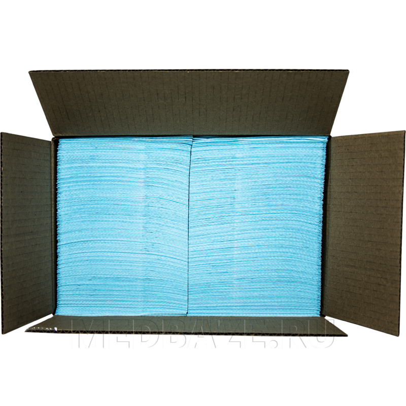 Нагрудники стоматологические ламинированные, 45*33 см, голубой, Кристидент, 500 шт/уп