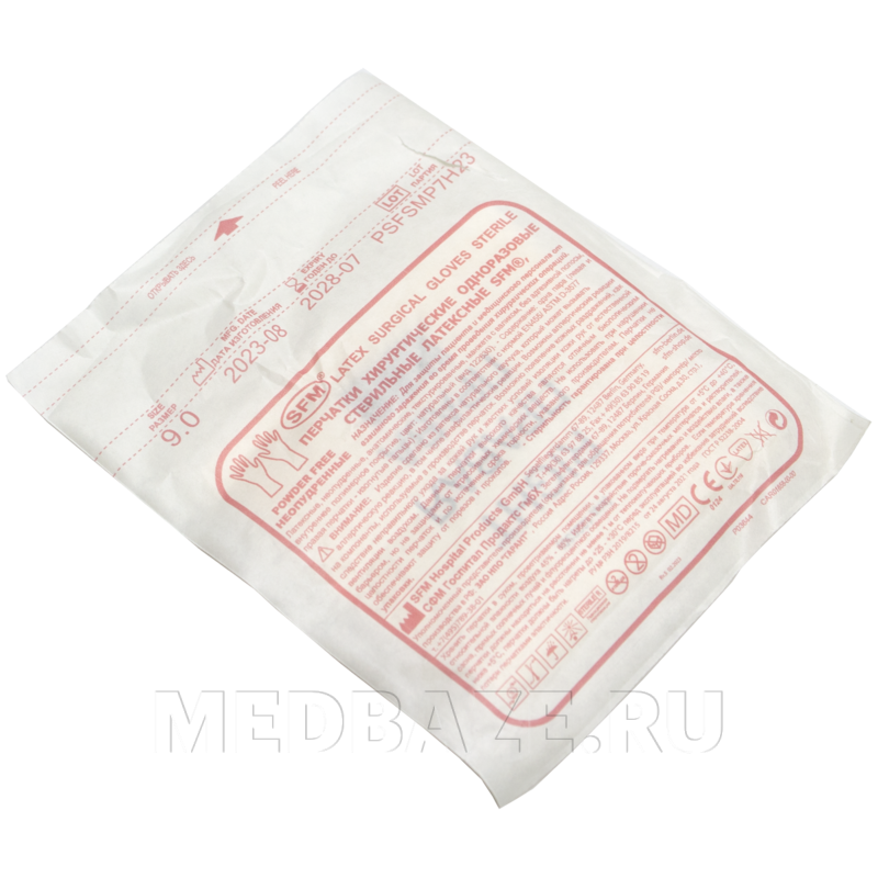 Перчатки хирургические латексные SFM, размер 9.0
