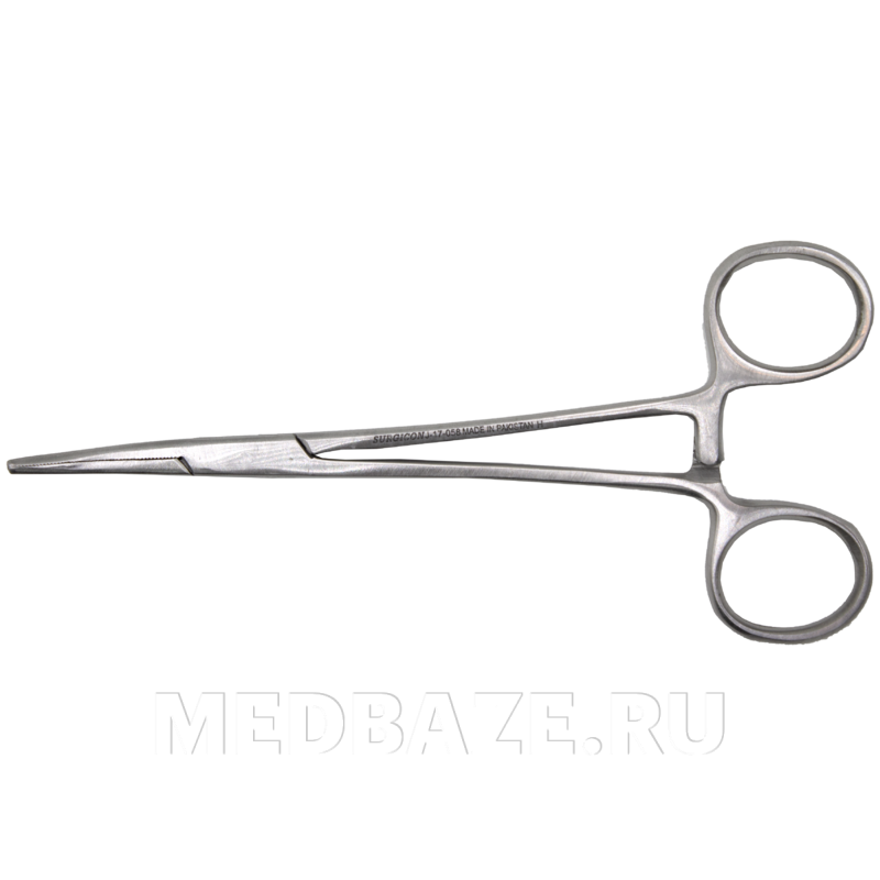 Зажим кровоостанавливающий Москит 150 мм, изогнутый (J-17-058), Сурджикон