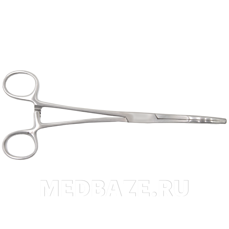 Зажим с кремальерой для прикрепления белья к брюшине 195 мм (З-38)