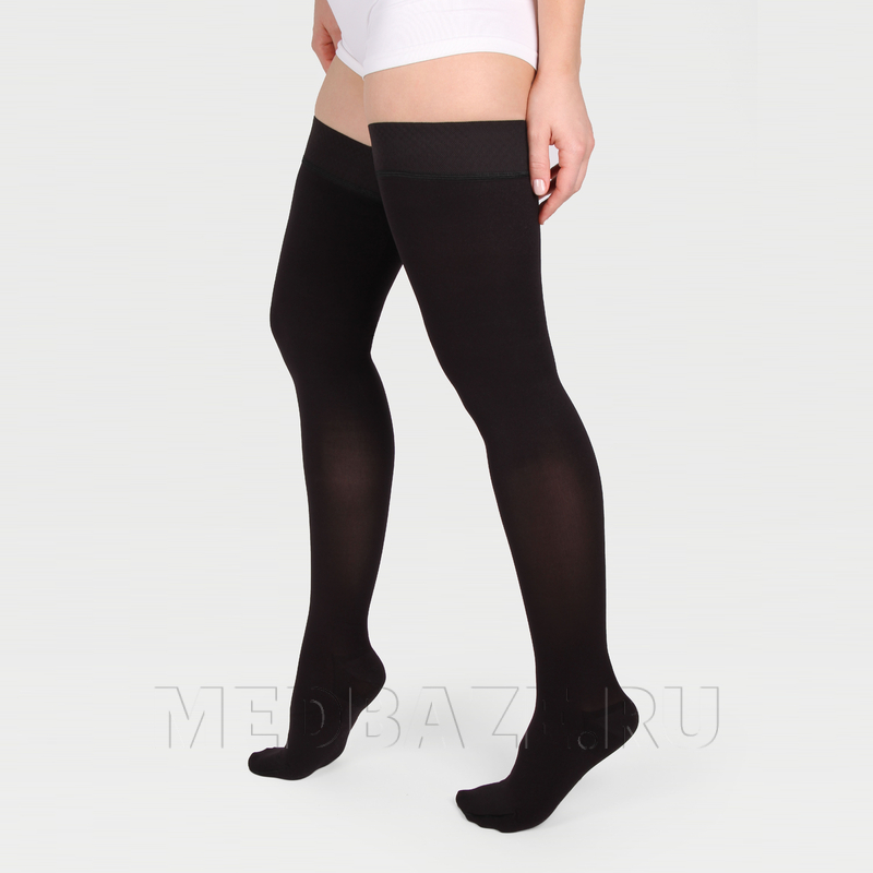 Чулки с простой резинкой на силиконовой основе с закрытым носком Idealista ID-300, 1 класс компрессии, Экотен