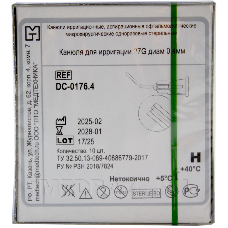Канюля для ирригации (гидродиссекции) 27G*0.4 мм (DC-0176.4), Медтехника