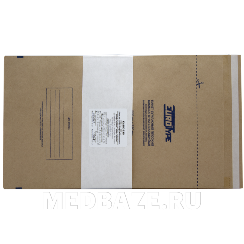 Пакет для стерилизации самоклеющийся (крафт) 200*330 мм, EuroType, 100 шт/уп