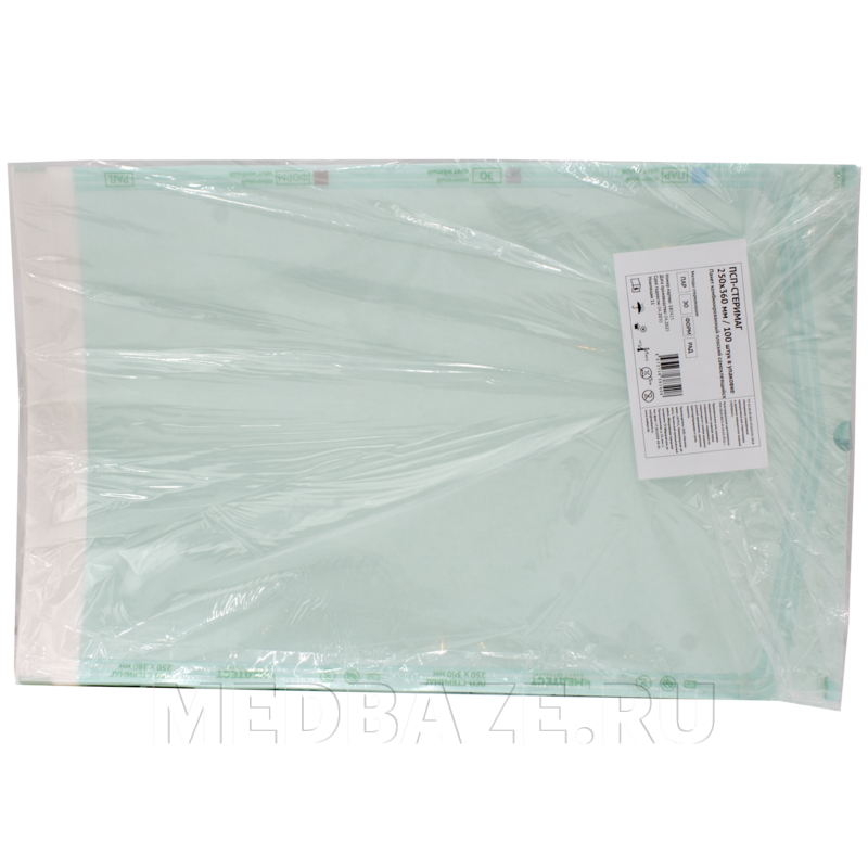 Пакет для стерилизации самоклеющийся (пленка) ПСП 250*360 мм, МедТест, 100 шт/уп