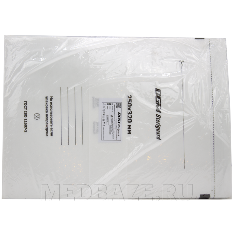 Пакет для стерилизации самоклеющийся белый 250*320 мм, DGM, 100 шт/уп