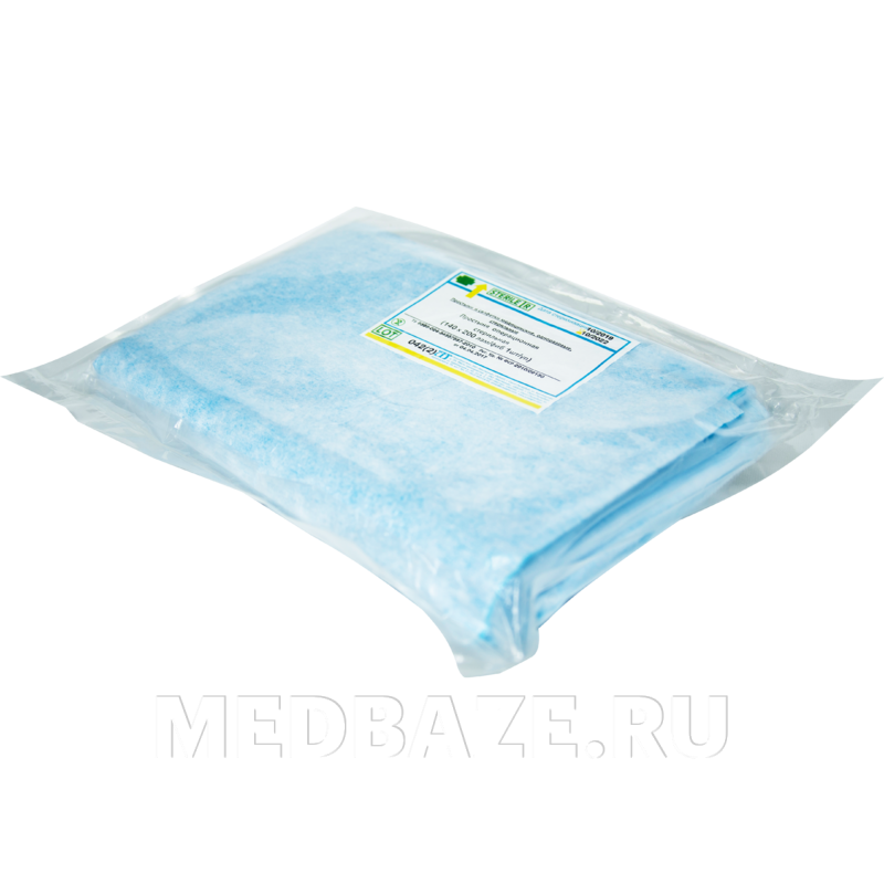 СПС простыни в пачке, фибрелла, стерильные, 140*200 см, (201166), EuroDay