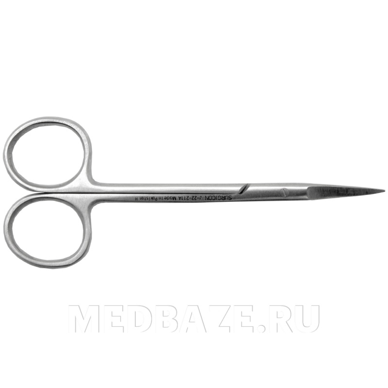Ножницы остроконечные прямые 115 мм глазные (K-13-530, J-22-211A)