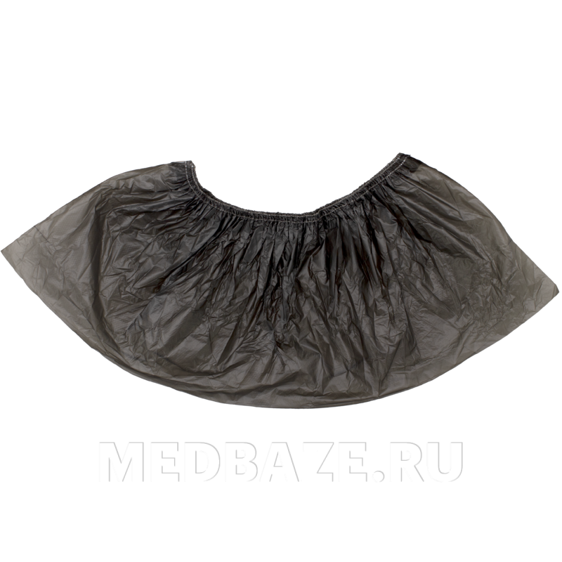 Бахилы 6 г, суперпрочные одноразовые, Супер премиум, черный, (ПЭ-ПНД-ТЕК), 25 пар/уп