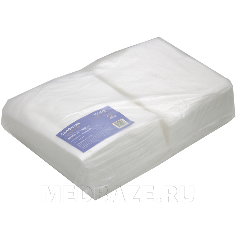 СПС салфетки в пачке, 30*40 см, (10287), White line, 100 шт/уп