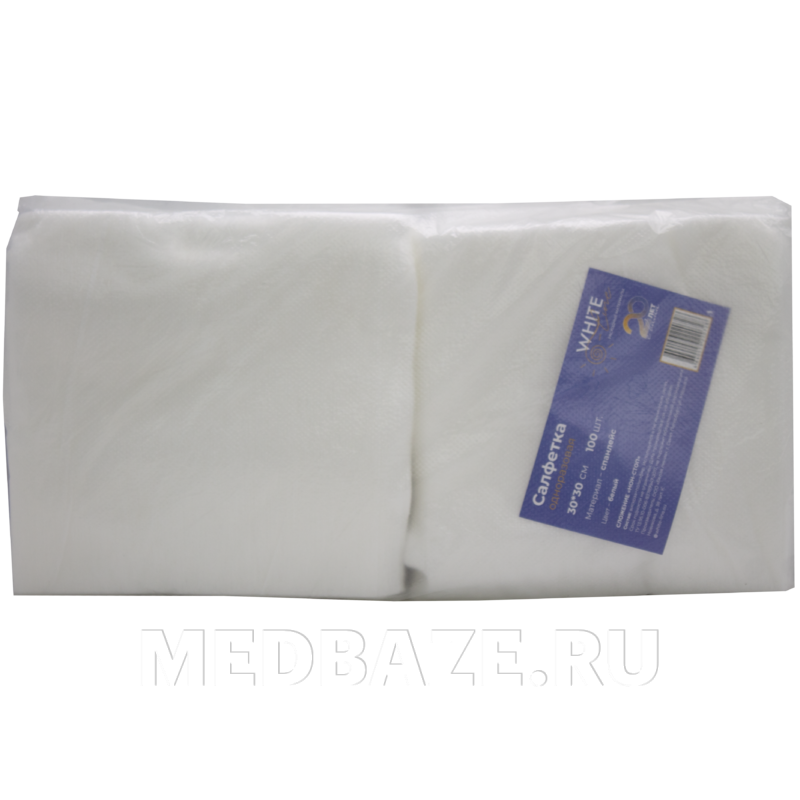 СПС салфетки в пачке, 30*30 см, (10281), White line, 100 шт/уп