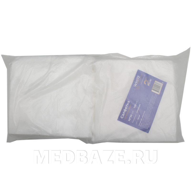 СПС салфетки в пачке, 30*30 см, (10281), White line, 100 шт/уп