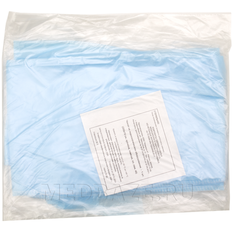 Чехол защитный на оборудование, плотность 40 г/м2, с завязками и кулисками, стерильный, 15*200 см, Кобм КБХ Индикон