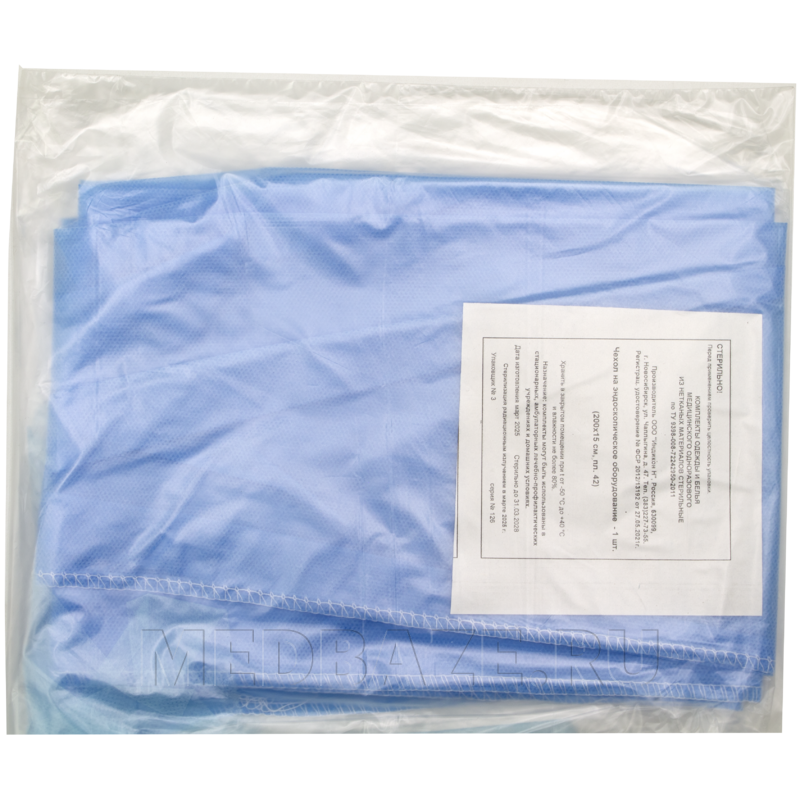 Чехол защитный на оборудование эндоскопическое, плотность 42 г/м2, стерильный, 15*200 см, Кобм КБХ Индикон