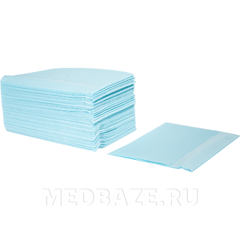 Нагрудники стоматологические, ламинированные, 45*33 см, голубой, Euronda Monoart, 500 шт/уп